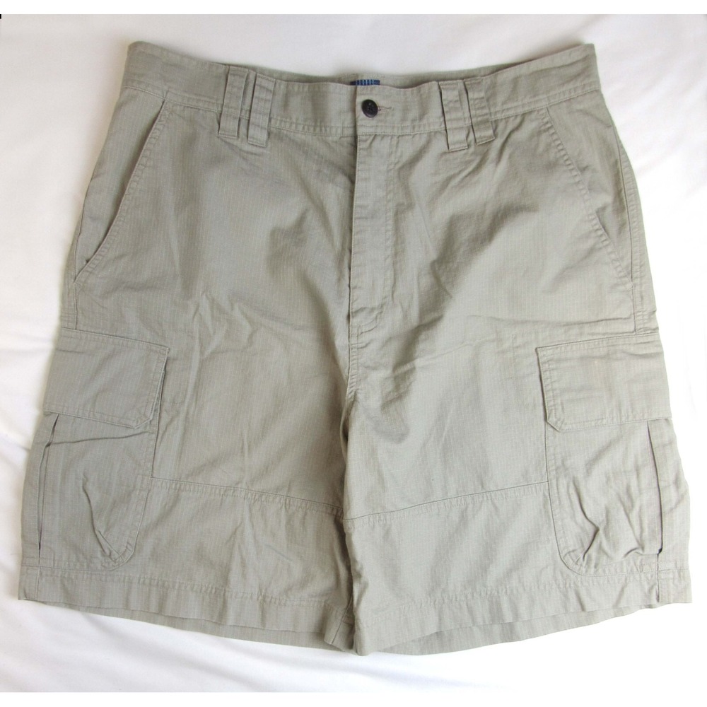 Jantzen Cargo Shorts Khaki Beige Checked 100% Cotton Men's Size 36